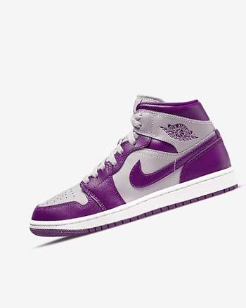 Nike Air Jordan 1 Mid Grises Rojos Morados | MX 5521